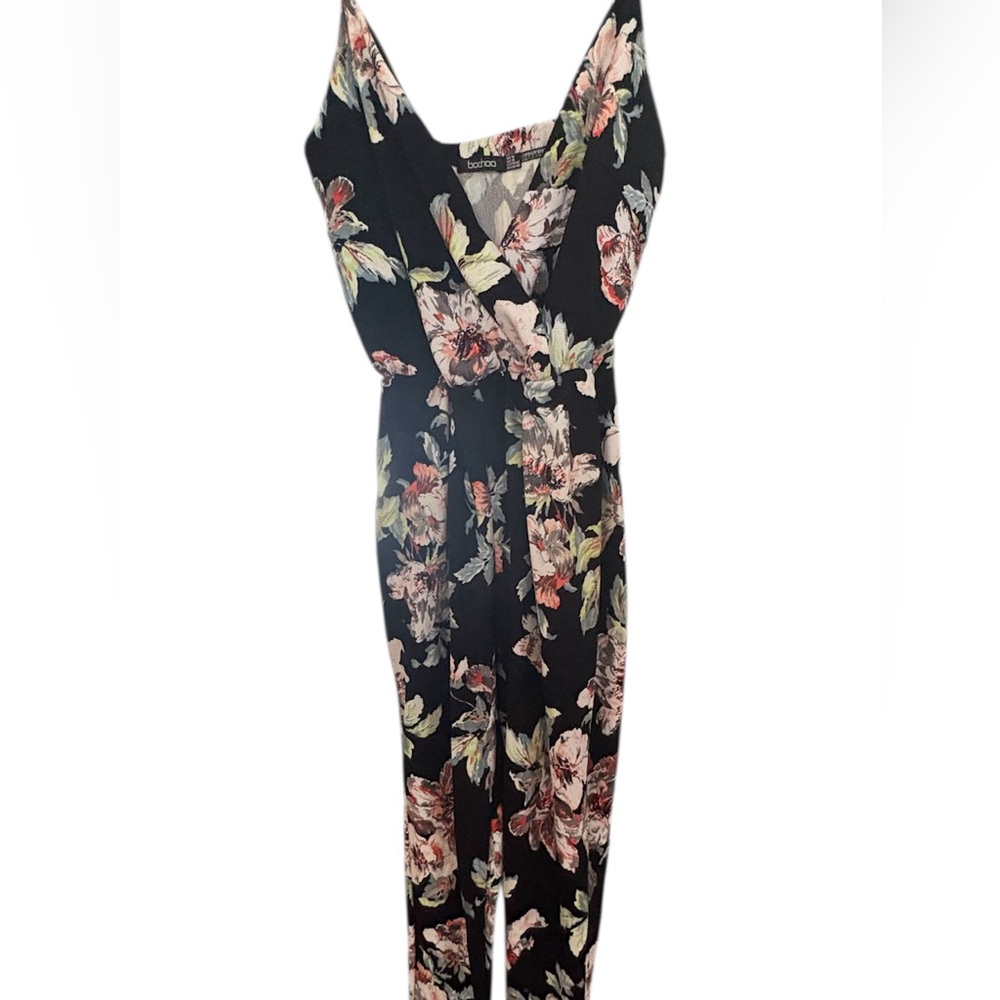 Black Floral Jumpsuit - Picture 3 of 9